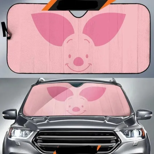 Piglet Face Car Sun Shade, Winnie The Pooh Car Windshield