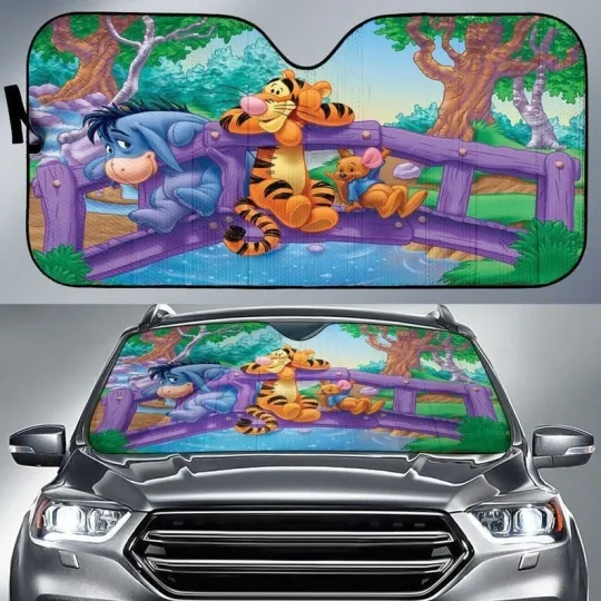 Winnie The Pooh Car Sunshade, Pooh Bear Car Sunshade, Pooh Eeyore Tigger Piglet