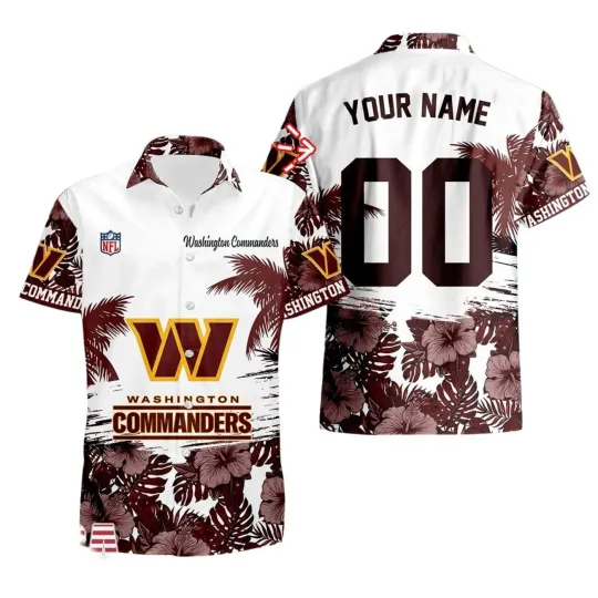 Discover Personalized Washington Football Team Commanderss Hawaiian Button Down Shirt