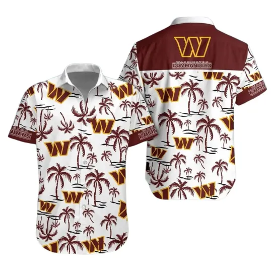 Discover Washington Football Team Commanderss Hawaiian Button Down Shirt Unisex Adu