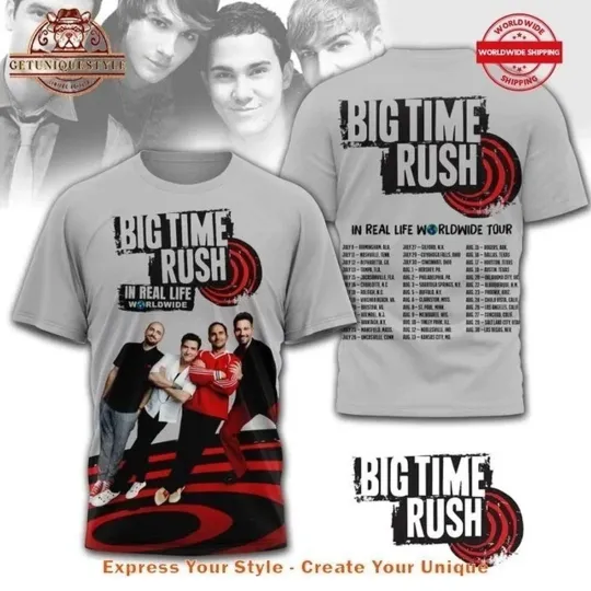 Discover Big Time Rush In Real Life Worldwide Tour 2025 Shirt 3D