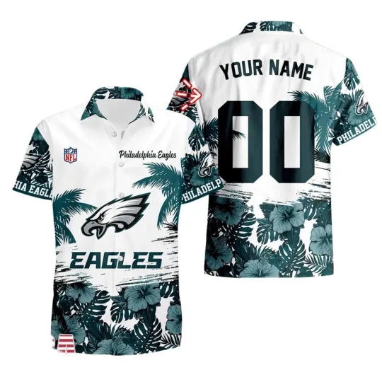 Discover Philadelphia Football Team Eagless Hawaiian Button Down Shirt Unisex Adults
