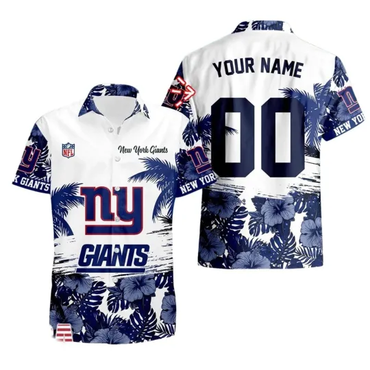 Discover New York Football Team Giantss Hawaiian Button Down Shirt Unisex Adults S-5XL