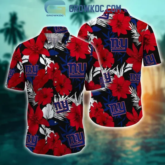Discover New York Football Team Giantss Hawaiian Button Down Shirt Unisex Adults S-5XL