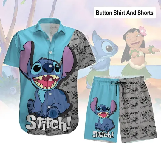 Discover Stitch Beach Hawaiian Shirt and Short