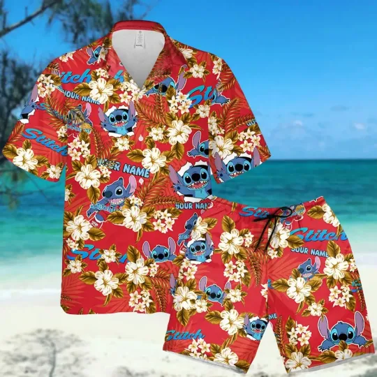 Discover Lilo And Stitch Tropical Hawaiian Shirt and Short