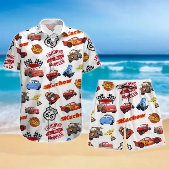 Lightning McQueen Hawaiian Shirt and Short