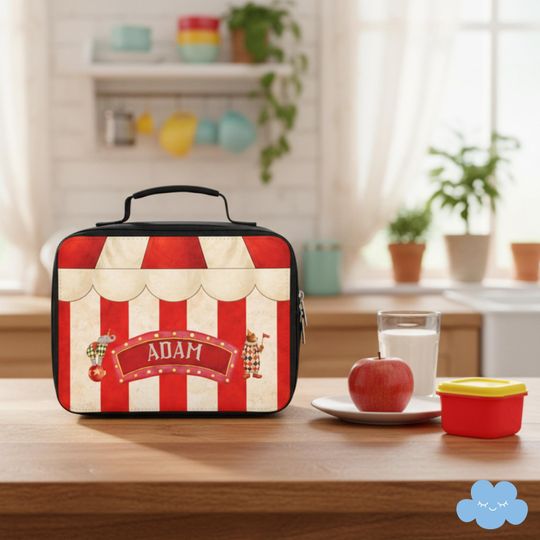 Discover Personalized Circus Lunch Bag, Kids Lunch Box with Name