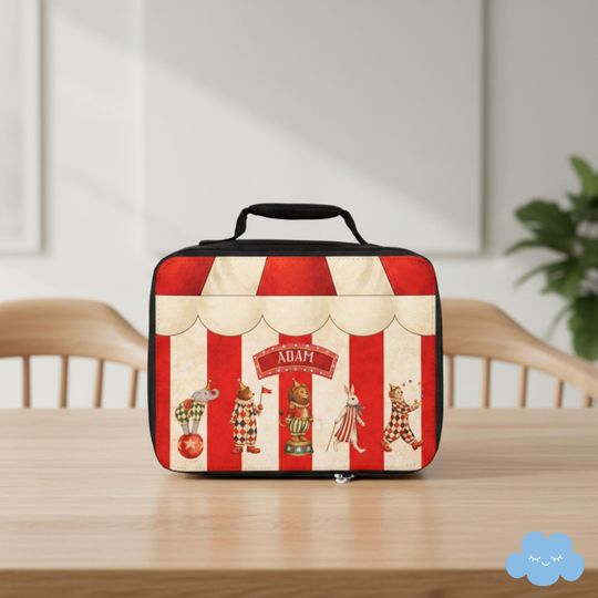 Discover Personalized Circus Lunch Bag, Kids Lunch Box with Name