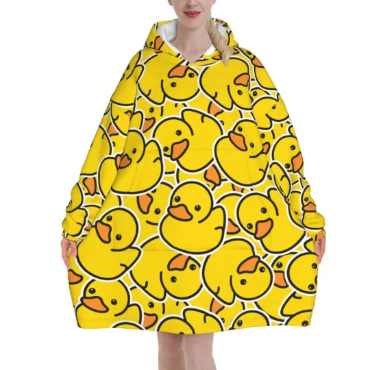 Discover Adult Yellow Cartoon Duck Blanket Hoodie