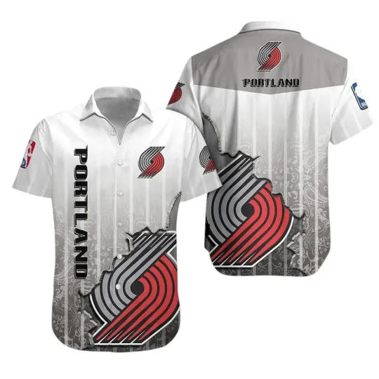Discover Portland Trail Basketball Team Blazerss Hawaiian Button Down Shirt Unisex Adults