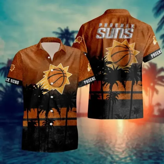 Discover Phoenix Basketball Team Sunss Hawaiian Button Down Shirt Unisex Adults S-5XL