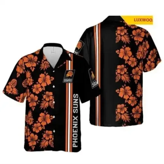 Discover Phoenix Basketball Team Sunss Hawaiian Button Down Shirt Unisex Adults S-5XL