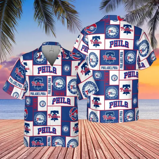 Discover Philadelphia Basketball Team 76erss Hawaiian Button Down Shirt Unisex Adults