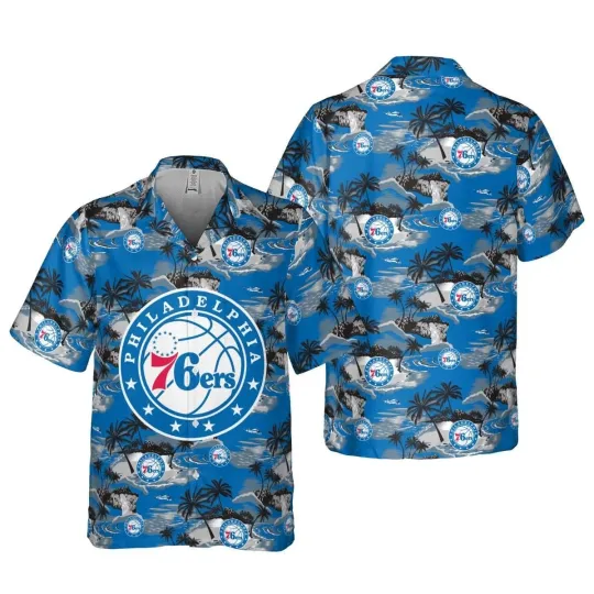 Discover Philadelphia Basketball Team 76erss Hawaiian Button Down Shirt Unisex Adults
