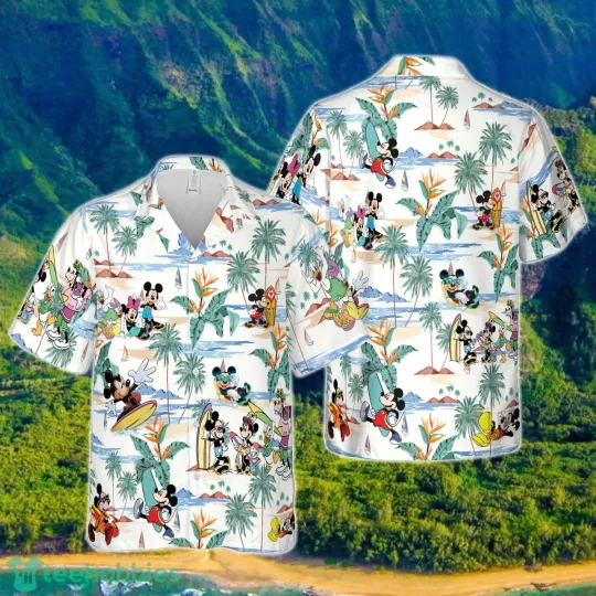 Discover Mickey And Minnie Hawaiian Button Down Shirt
