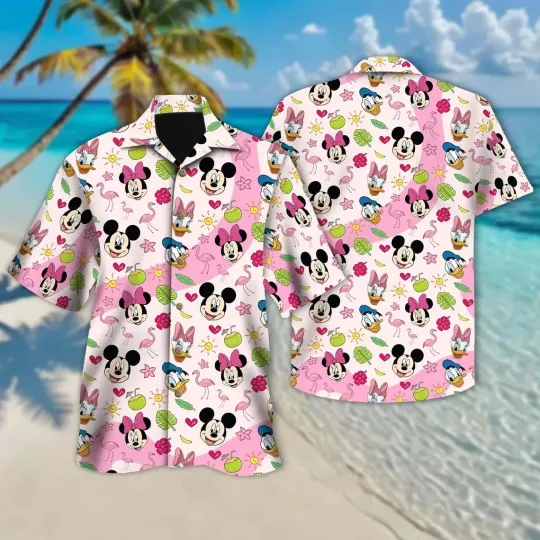 Discover Mickey And Friends Summer Hawaiian Button Down Shirt