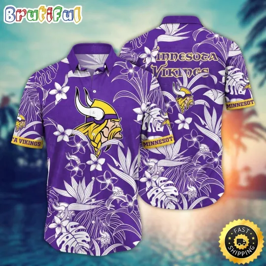 Minnesota Vikings Hawaiian Shirt Flower Vacation Mood Shirt