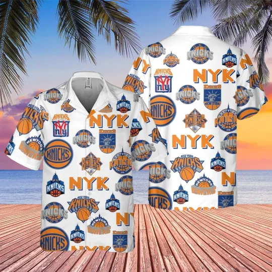 Discover New York Basketball Team Knickss Hawaiian Button Down Shirt Unisex Adults S-5XL