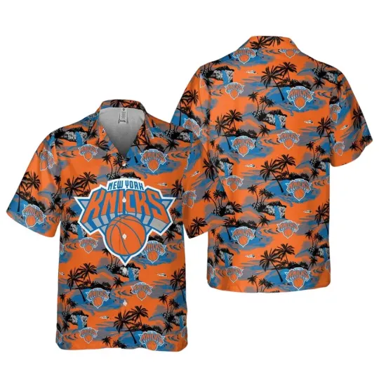 Discover New York Basketball Team Knickss Hawaiian Button Down Shirt Unisex Adults S-5XL