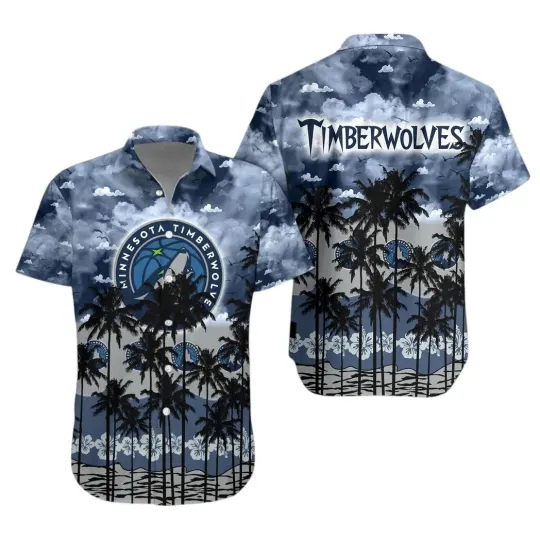 Discover Minnesota Basketball Team Timberwolvess Hawaiian Button Down Shirt Unisex Adults