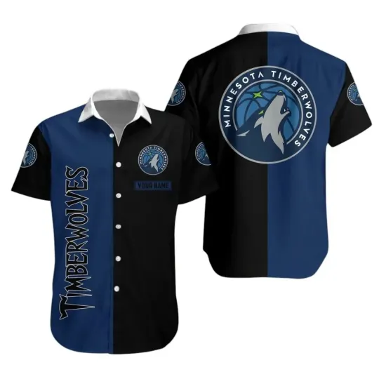 Discover Minnesota Basketball Team Timberwolvess Hawaiian Button Down Shirt Unisex Adults