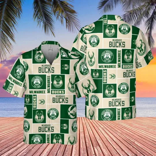 Discover Milwaukee Basketball Team Buckss Hawaiian Button Down Shirt Unisex Adults S-5XL