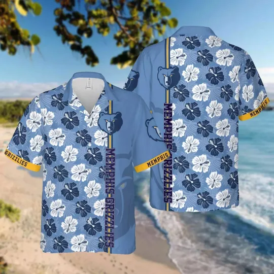 Discover Memphis Basketball Team Grizzliess Hawaiian Button Down Shirt Unisex Adults