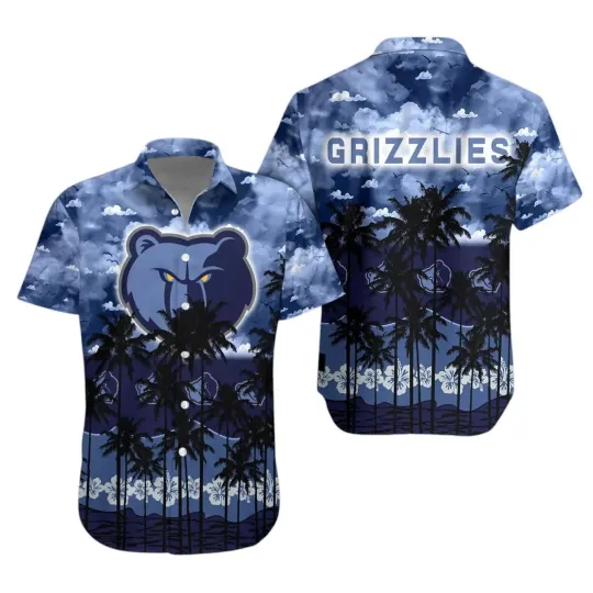 Discover Memphis Basketball Team Grizzliess Hawaiian Button Down Shirt Unisex Adults
