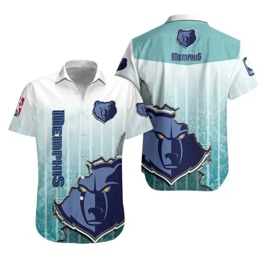 Discover Memphis Basketball Team Grizzliess Hawaiian Button Down Shirt Unisex Adults