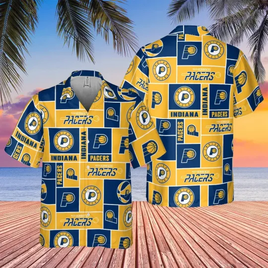 Discover Indiana Basketball Team Pacerss Hawaiian Button Down Shirt Unisex Adults S-5XL
