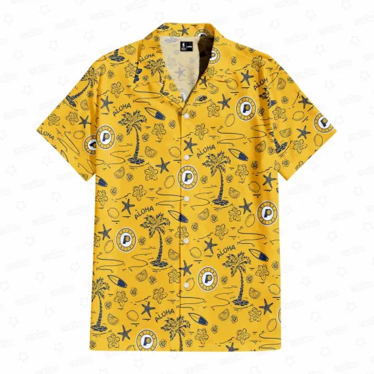 Discover Indiana Basketball Team Pacerss Hawaiian Button Down Shirt Unisex Adults S-5XL