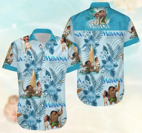 Discover Moana Princess Hawaiian Button Down Shirt Unisex Adults S-5XL