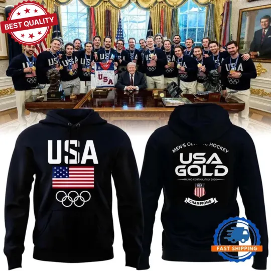 2026 Winter Olympics USA Hockey Double Sided Hoodie, Fan Gift