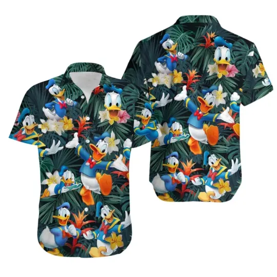 Discover Donald Duck Hawaiian Button Down Shirt