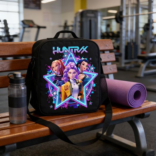 Huntrix Kpop Demon Hunters Lunch Bag, Anime Girls Insulated Lunch Box, Kids School Tote