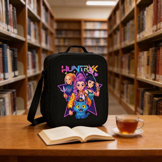 Huntrix Kpop Demon Hunters Lunch Bag, Anime Girls Insulated Lunch Box, Kids School Tote