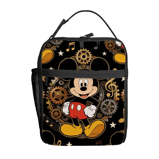 Discover 1pc Mickey Mouse theme Printed Lunch Bag Handbag High-Quality Cute Casual Party Picnic School Gift for Daily Use