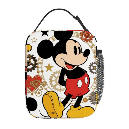 Discover 1pc Mickey Mouse theme Printed Lunch Bag Handbag High-Quality Cute Casual Party Picnic School Gift for Daily Use