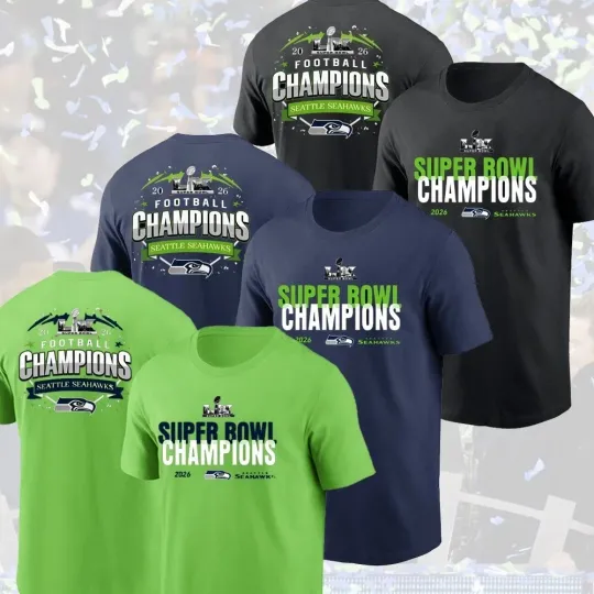 Seattle Seahawks Super Bowl LX Champions 2026 Double Sided T-Shirt for Fans