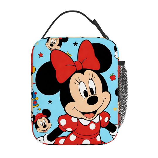 Discover 1pc Minnie Mouse theme Printed Lunch Bag Handbag High-Quality Cute Casual Party Picnic School Gift for Daily Use