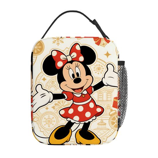 Discover 1pc Minnie Mouse theme Printed Lunch Bag Handbag High-Quality Cute Casual Party Picnic School Gift for Daily Use