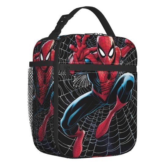 Discover Custom S-Spideres-Anime Insulated Lunch Bag for Work School Comics Leakproof Thermal Cooler Lunch Box Women Kids