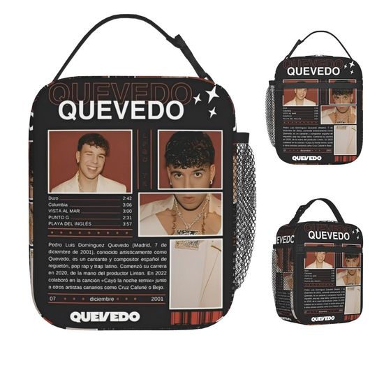 Discover Rapper Quevedo Spanish Singer Lunch Bag Casual Lunch Box For Men Work Portable Cooler Bag Print Thermal Tote Handbags