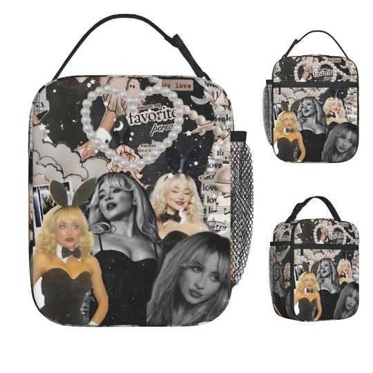 Discover Sabrina Carpenter American Singer Lunch Bag Fashion Lunch Box For Women Travel Convenient Cooler Bag Custom Tote Food Bags