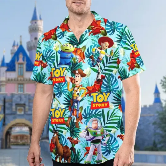 Discover Toy Story Hawaiian Button Down Shirt Unisex Adults S-5XL