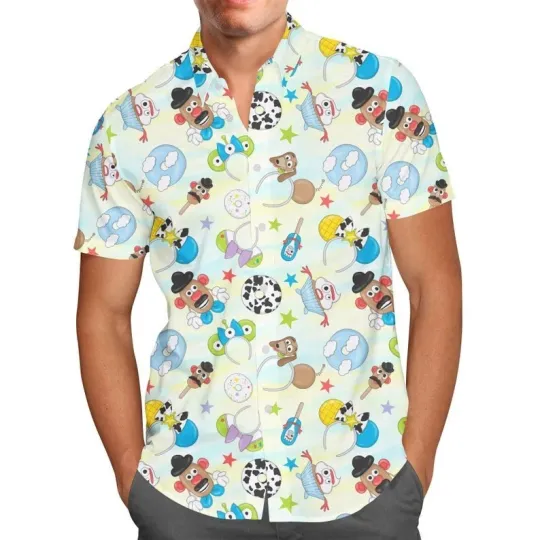 Discover Toy Story Hawaiian Button Down Shirt Unisex Adults S-5XL
