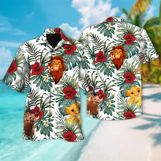 Discover Lion King Hawaiian Button Down Shirt Unisex Adults S-5XL