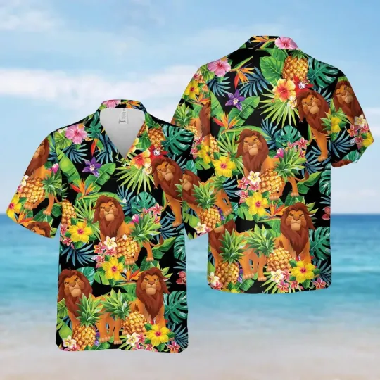 Discover Lion King Hawaiian Button Down Shirt Unisex Adults S-5XL