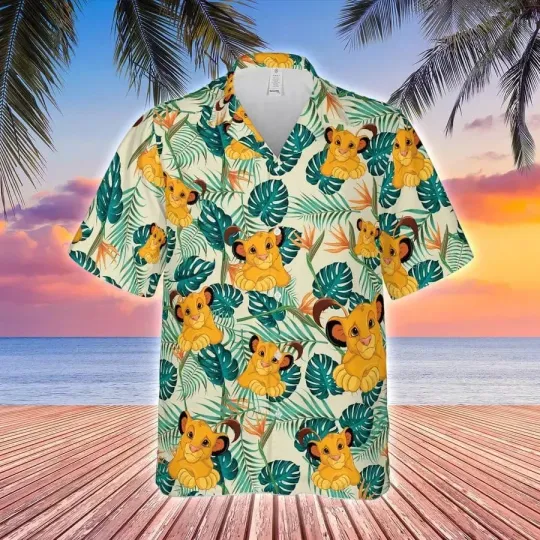 Discover Lion King Hawaiian Button Down Shirt Unisex Adults S-5XL